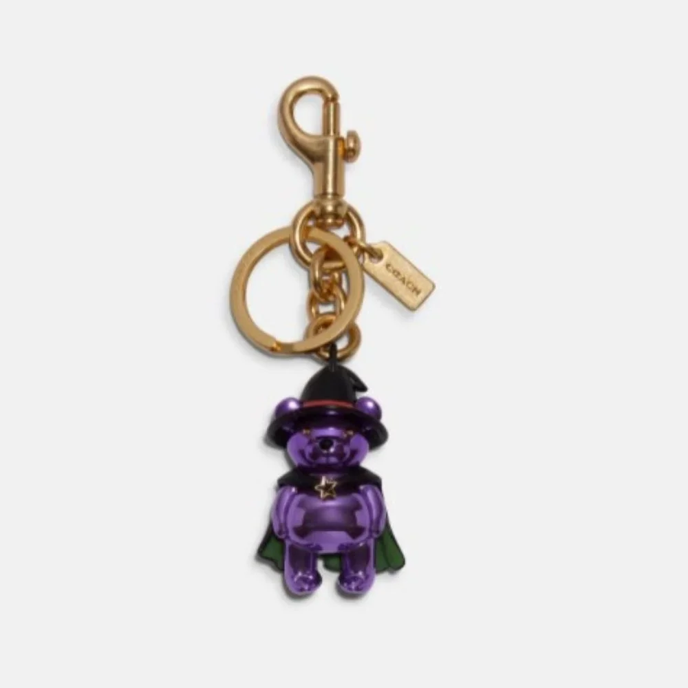 Coach Metal Halloween Witch Bear Bag Charm Hat Cape Star Purse Bag Keychain